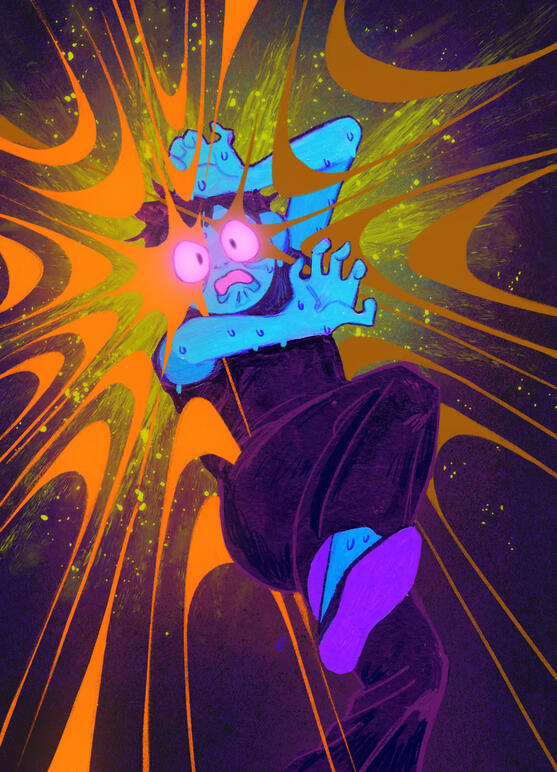 Art depicts the feeling of being shocked.